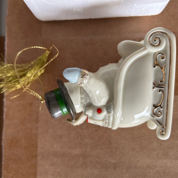 Lenox Snowman Ornament Set with Gold and Green Accents - Picture 6 of 10